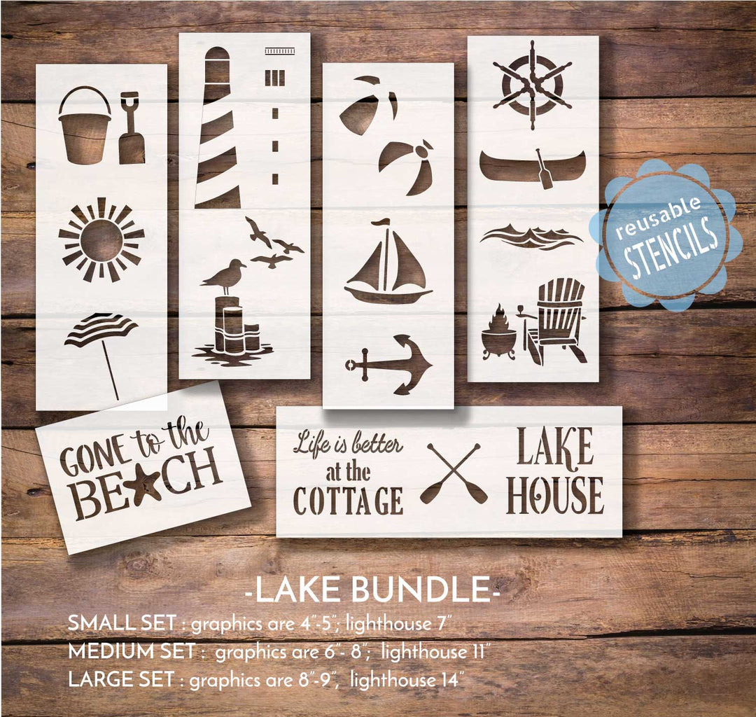 WallCutz  Lake Bundle - Beach Stencils Stencil