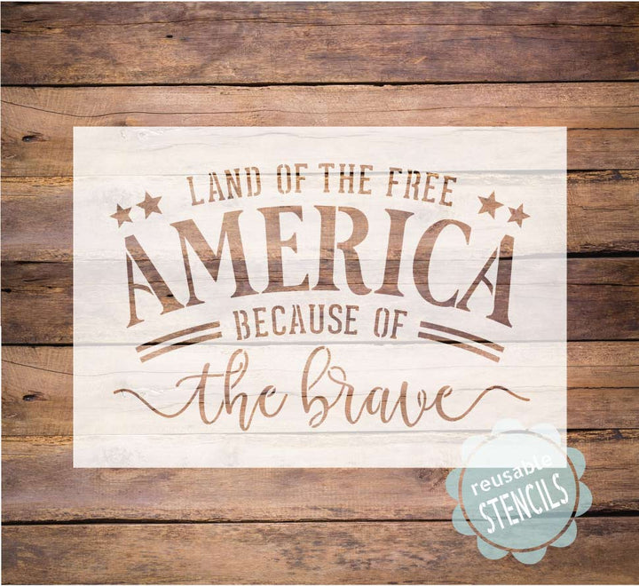 WallCutz  Land of the Free America Stencil Stencil