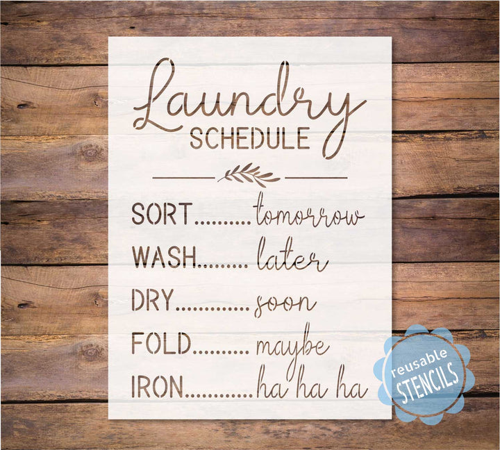 WallCutz  Laundry Schedule stencil Stencil