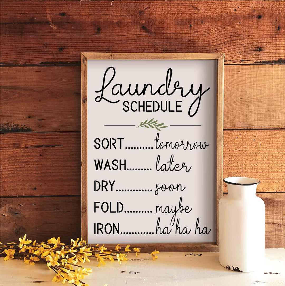 WallCutz  Laundry Schedule stencil Stencil