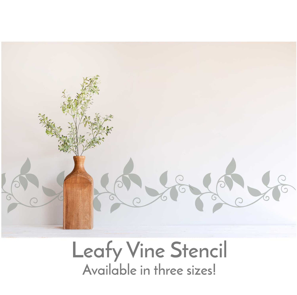 WallCutz  Leafy Vine Stencil / Seamless Pattern Stencil Stencil