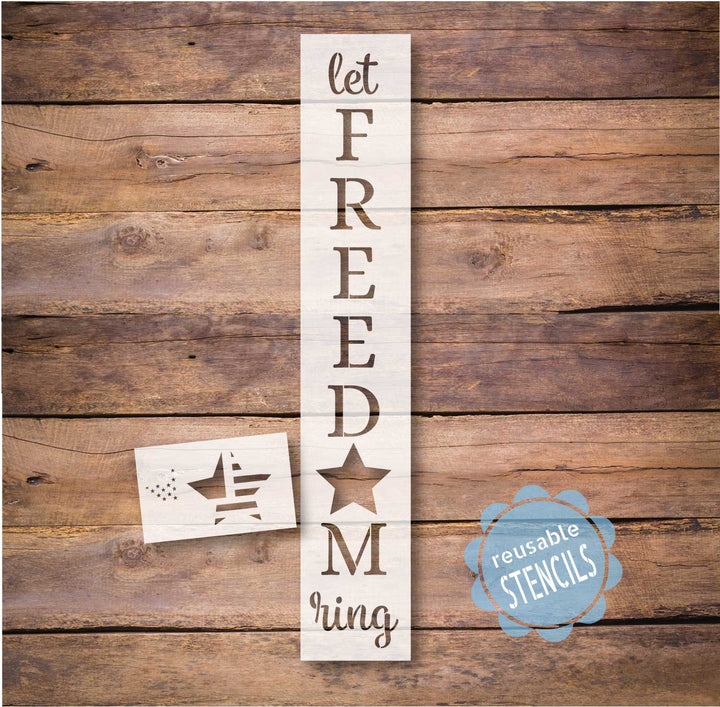 WallCutz  Let Freedom Ring  / Patriotic porch stencil Stencil