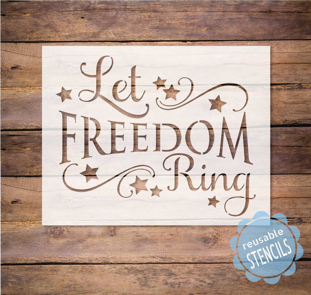 WallCutz  Let Freedom Ring stencil Stencil