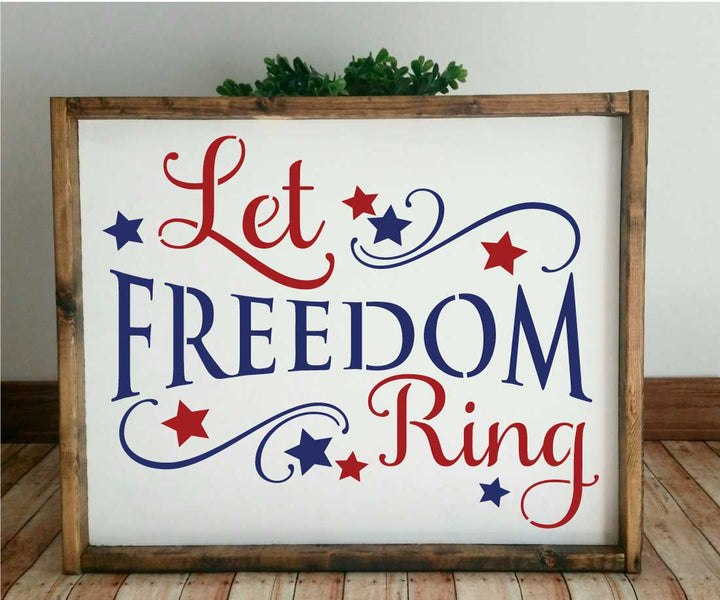 WallCutz  Let Freedom Ring stencil Stencil