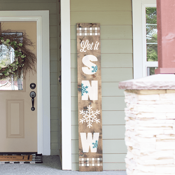 WallCutz  Let It Snow - christmas porch stencil Stencil