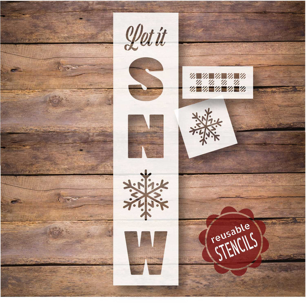 WallCutz  Let It Snow - christmas porch stencil Stencil