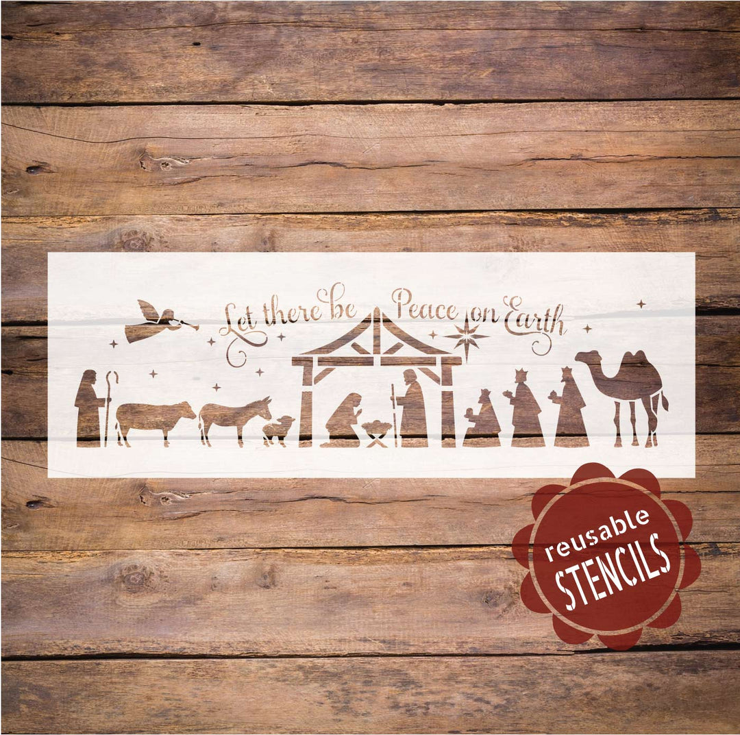 WallCutz  Let There Be Peace Nativity Stencil Stencil