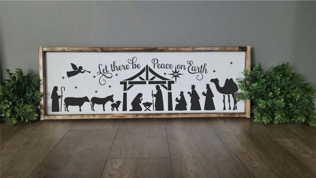 WallCutz  Let There Be Peace Nativity Stencil Stencil