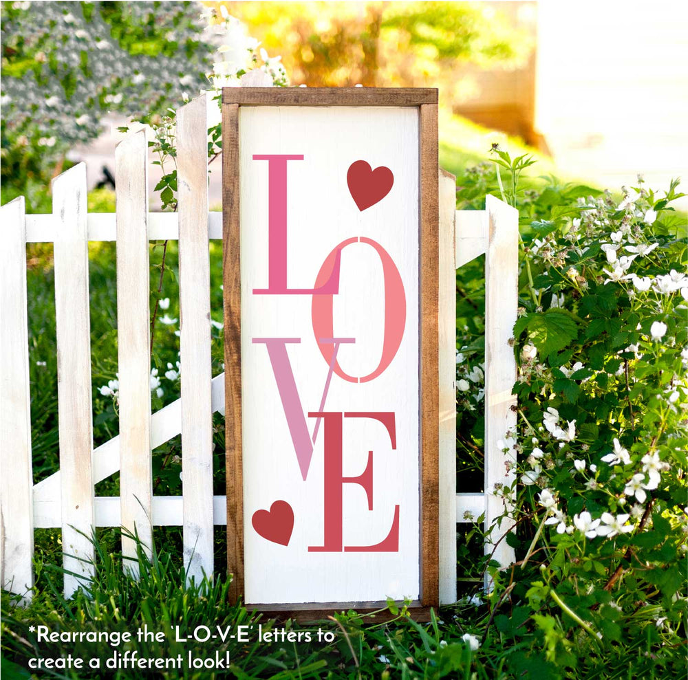 WallCutz  LOVE Lives Here / Valentine Porch Stencil Stencil