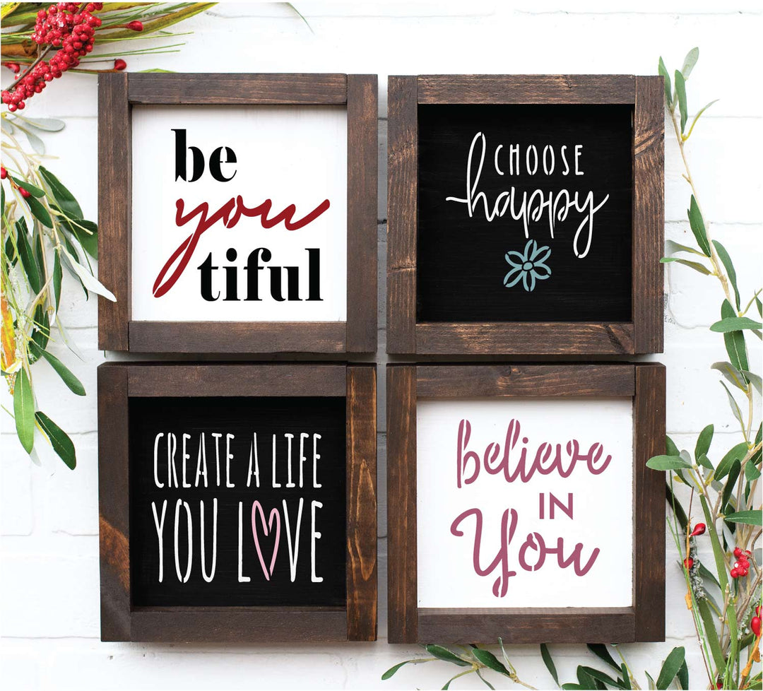 WallCutz  Mantras to live by - Stencil Pack A Stencil