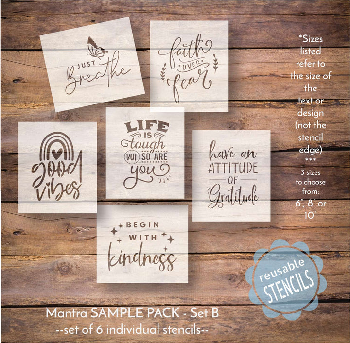 WallCutz  Mantras to live by - Stencil Pack B Stencil