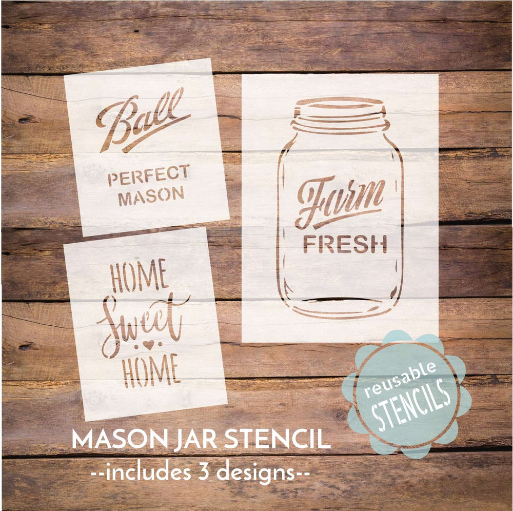 WallCutz  Mason Jar Stencil Stencil