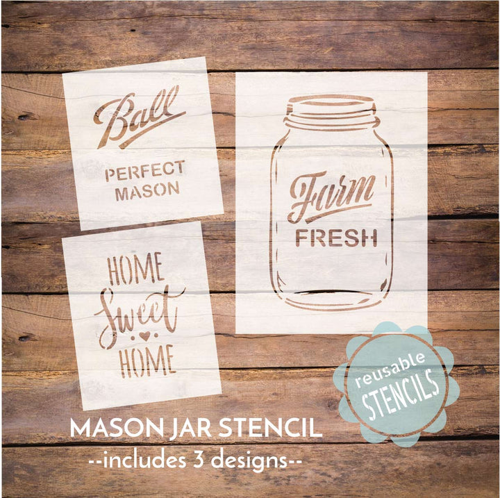 WallCutz  Mason Jar Stencil Stencil