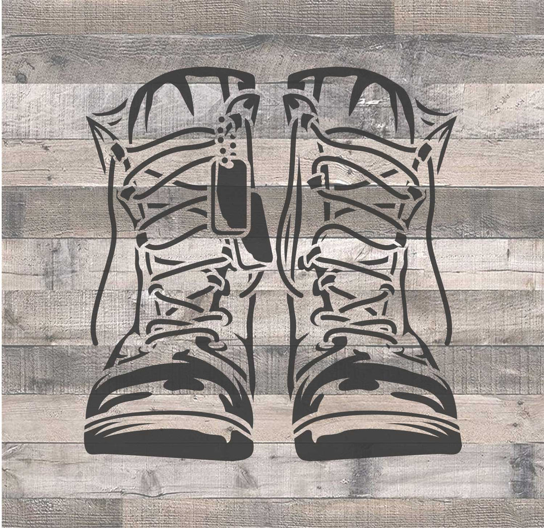 WallCutz  Military Combat Boots Stencil