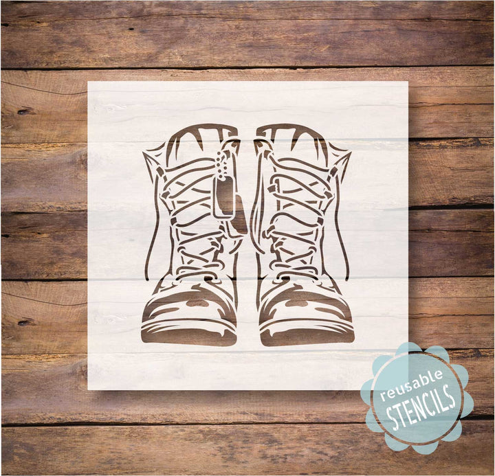 WallCutz  Military Combat Boots Stencil