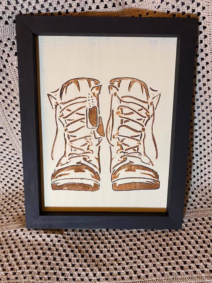 WallCutz  Military Combat Boots Stencil