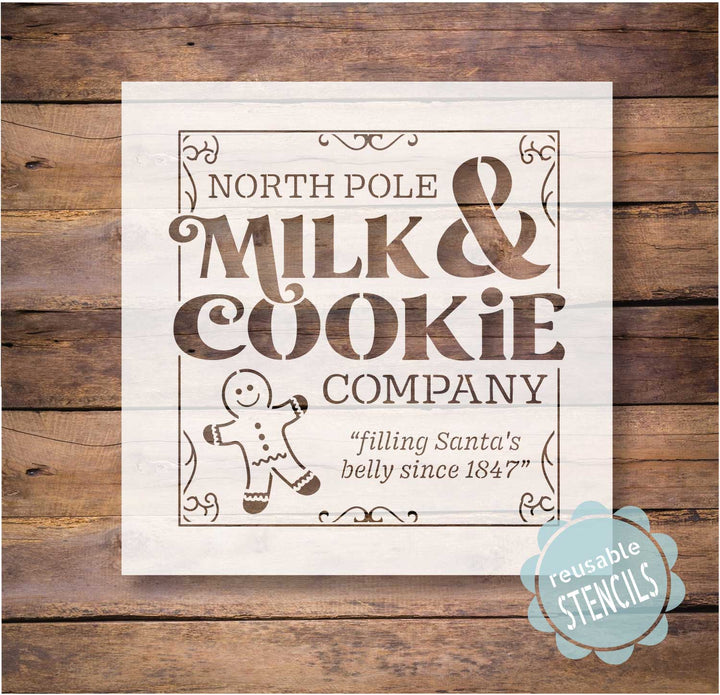 WallCutz  Milk and Cookies Gingerbread Man - Christmas stencil Stencil