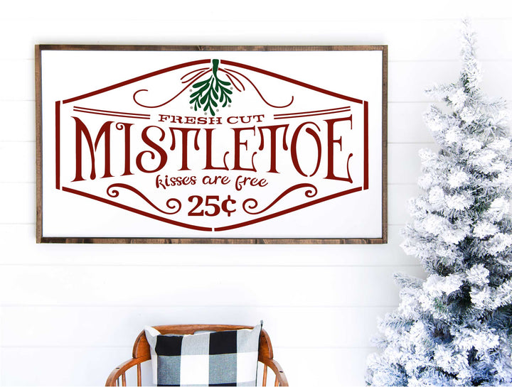 WallCutz  Mistletoe Christmas stencil Stencil