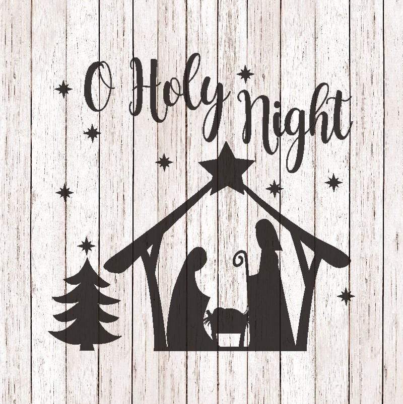 WallCutz  O Holy Night Nativity Stencil Stencil