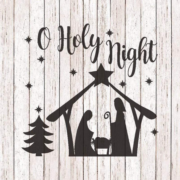 WallCutz  O Holy Night Nativity Stencil Stencil