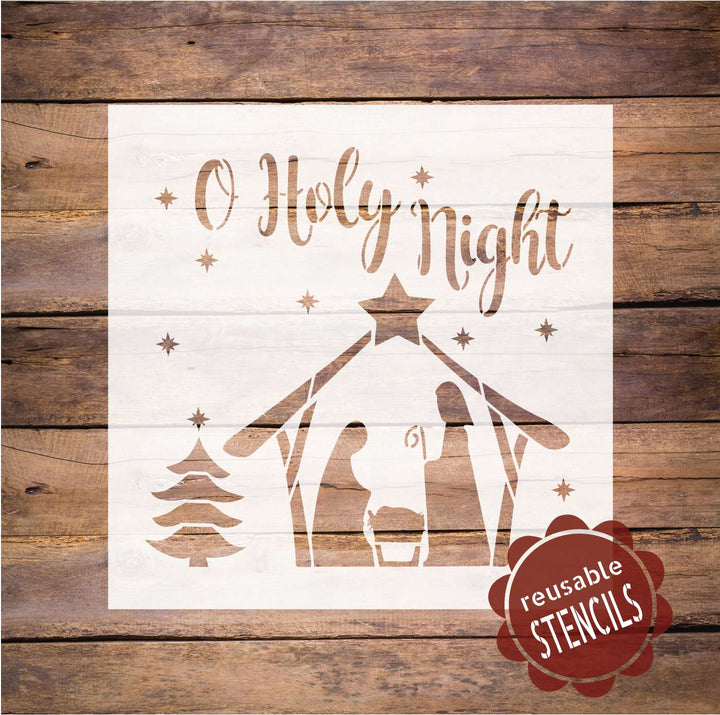 WallCutz  O Holy Night Nativity Stencil Stencil