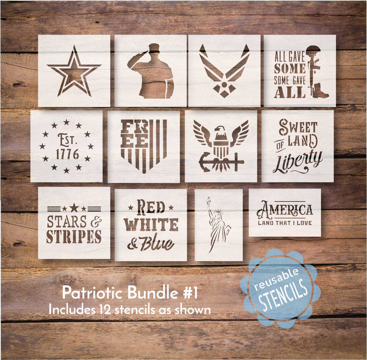 WallCutz  Patriotic Bundle #1 / Stencil Pack Stencil