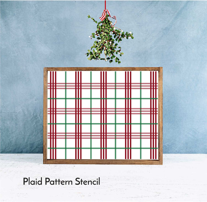 WallCutz  Plaid Pattern Stencil Stencil