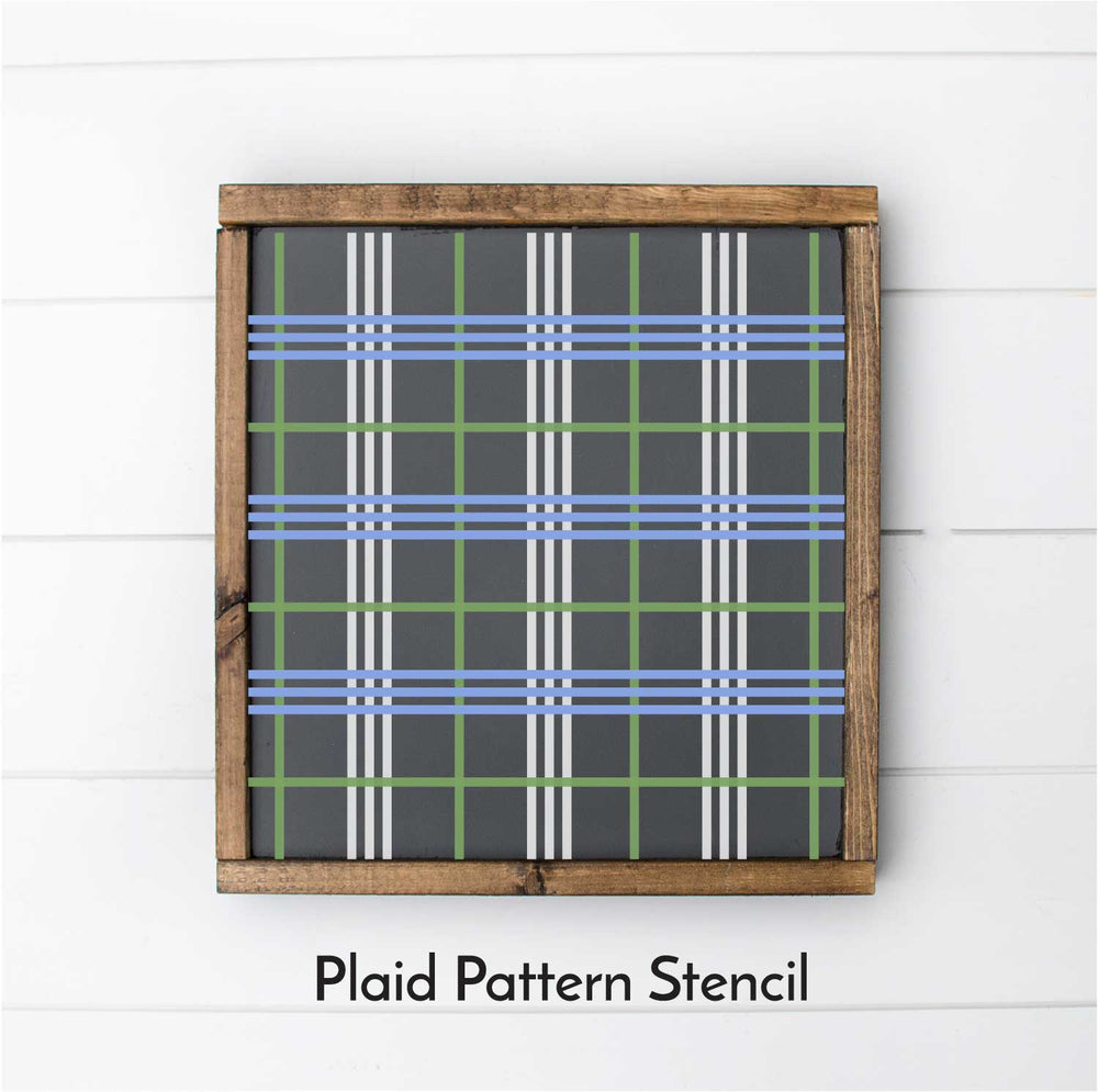 WallCutz  Plaid Pattern Stencil Stencil