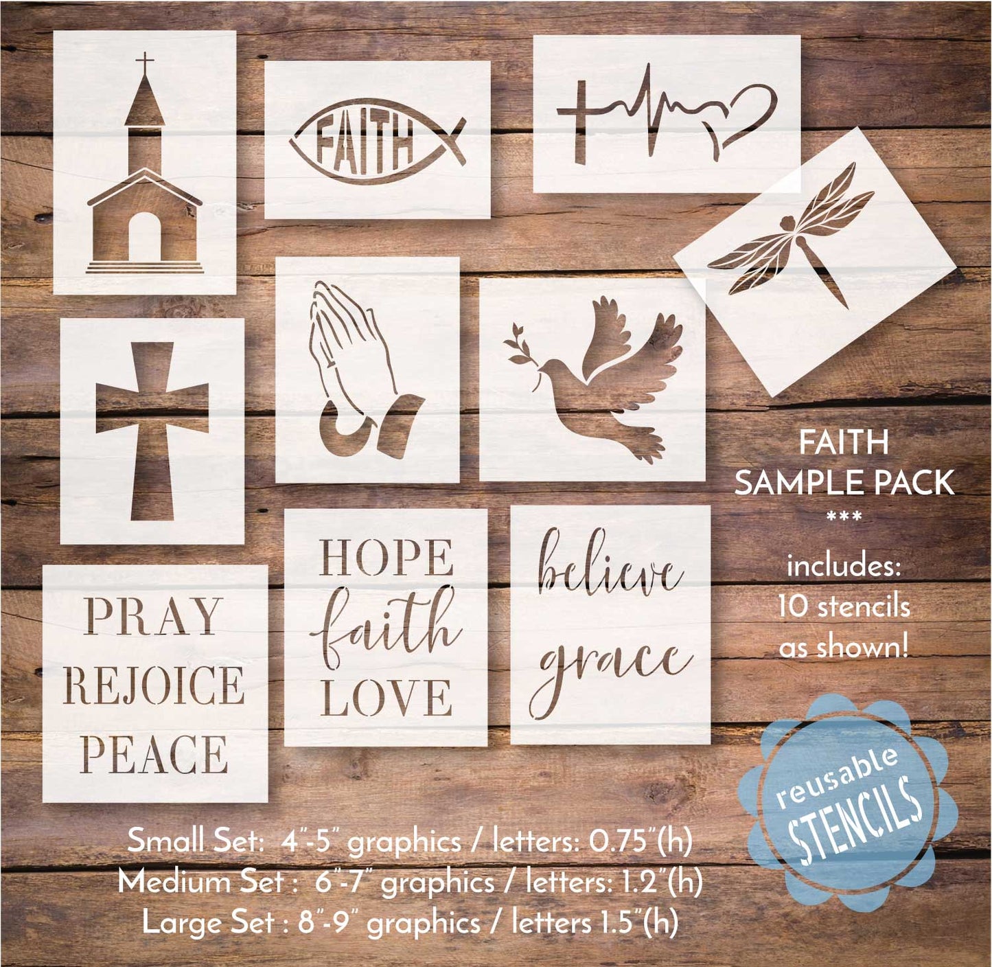 WallCutz  Religious / Faith Stencil pack Stencil