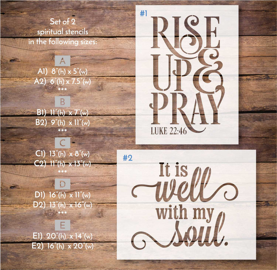 WallCutz  Rise Up / It is Well With My Soul / 2 stencil bundle Stencil