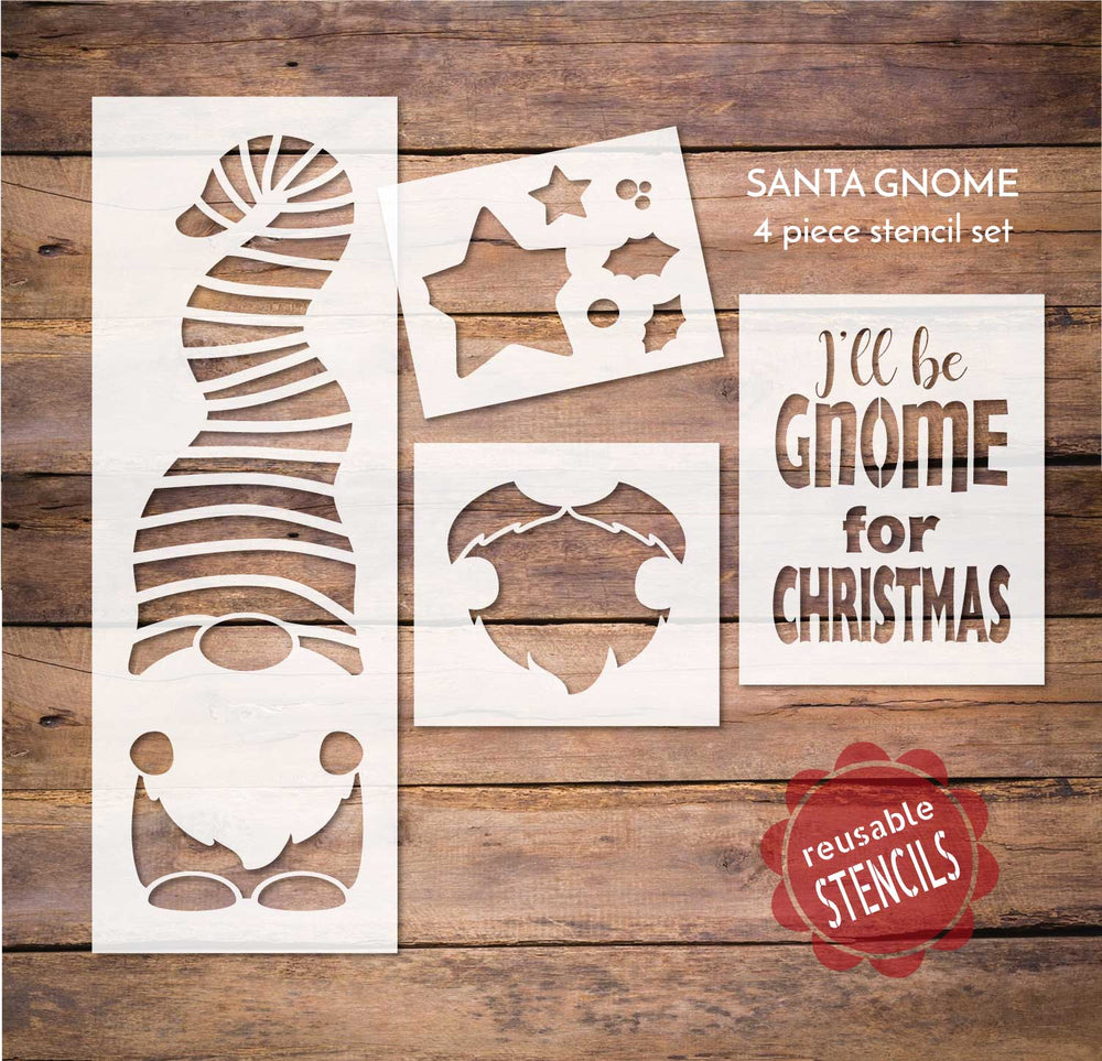 WallCutz  Santa Gnome -Porch Christmas Stencil Stencil