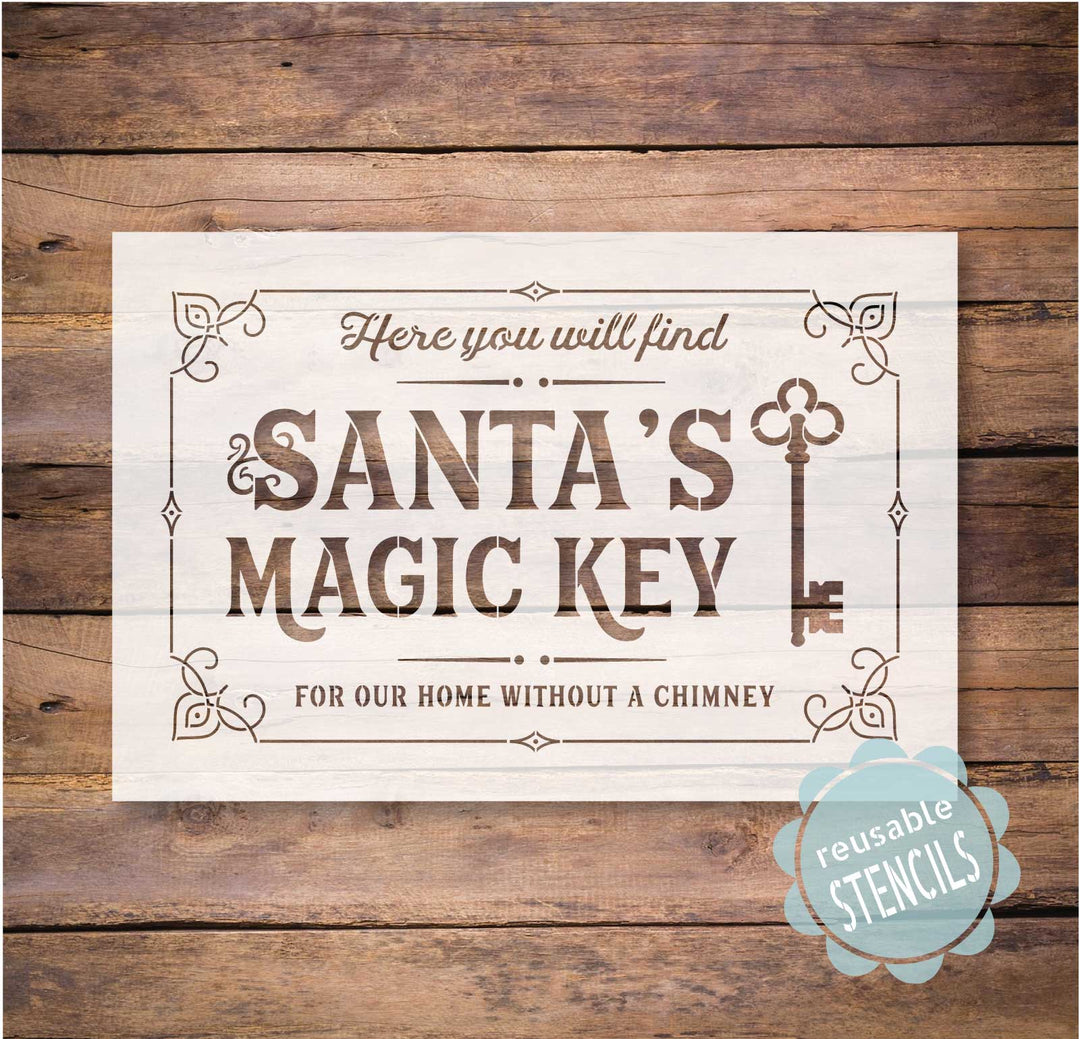 WallCutz  Santa's Magic Key / Christmas Stencil Stencil