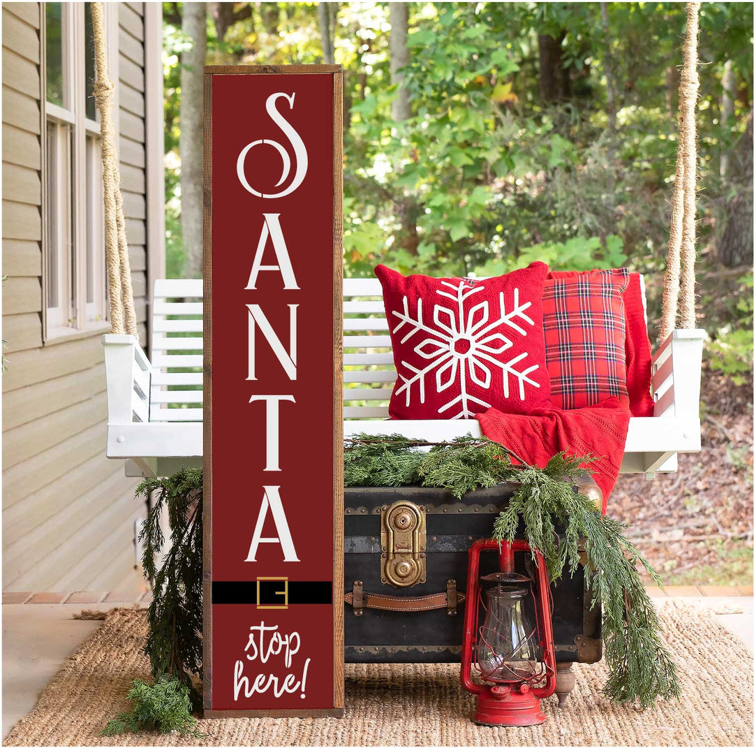 WallCutz  Santa Stop Here / Christmas Porch Leaner stencil Stencil