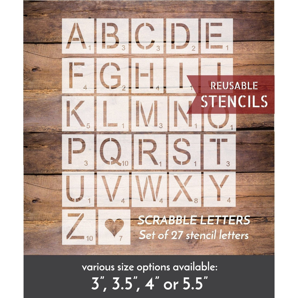 WallCutz  Scrabble Letters / Alphabet Stencils Stencil