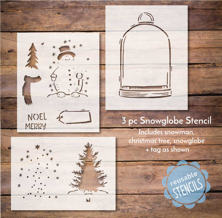 WallCutz  Snowglobe Stencil Bundle / with 2 designs Stencil