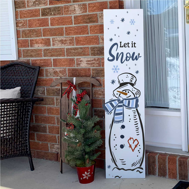 WallCutz  Snowman Sketch / Let it Snow Porch Stencil Stencil