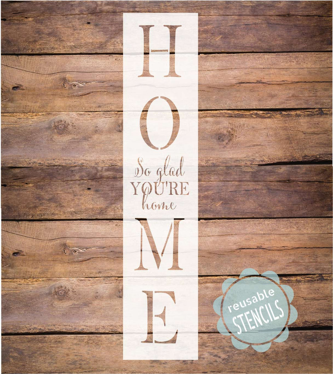 WallCutz  So Glad You're Home - porch stencil Stencil