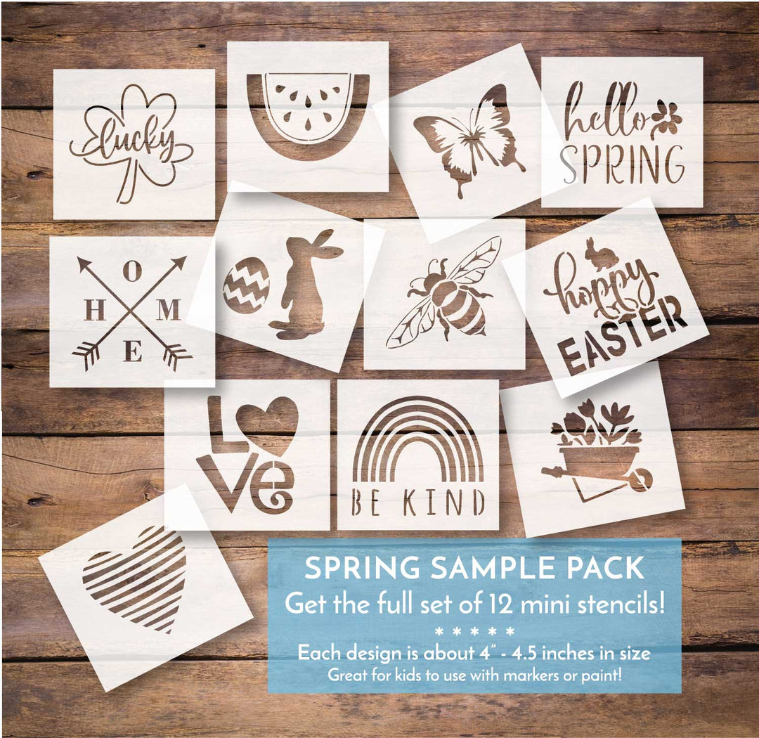 WallCutz  Spring Sample Pack - 12 pc stencil bundle Stencil