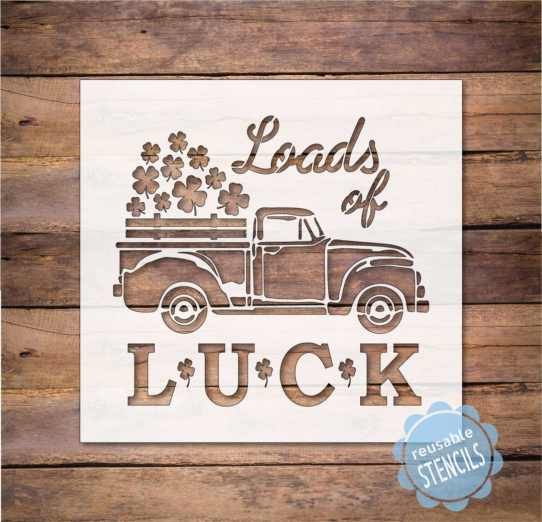 WallCutz  St. Patricks Day Truck stencil - Loads of Luck Stencil