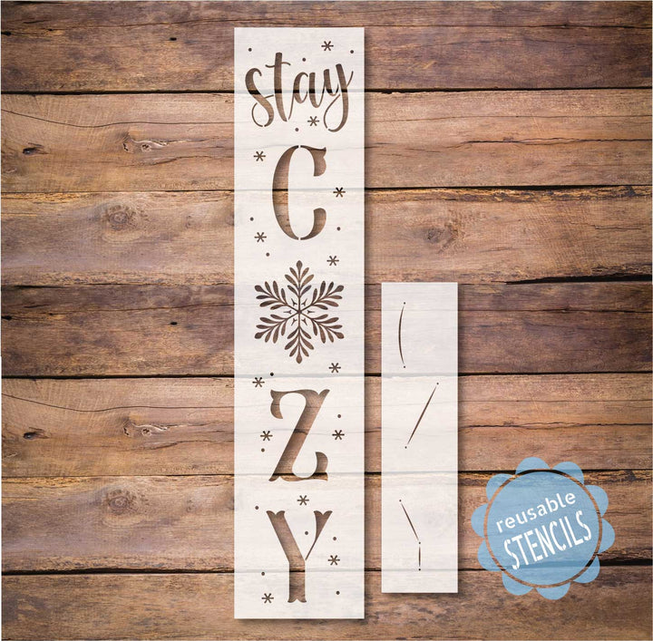 WallCutz  Stay Cozy / Winter Porch Stencil Stencil