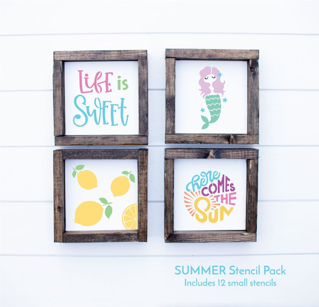 WallCutz  SUMMER Sample Pack #1 / 12 pc stencil bundle Stencil