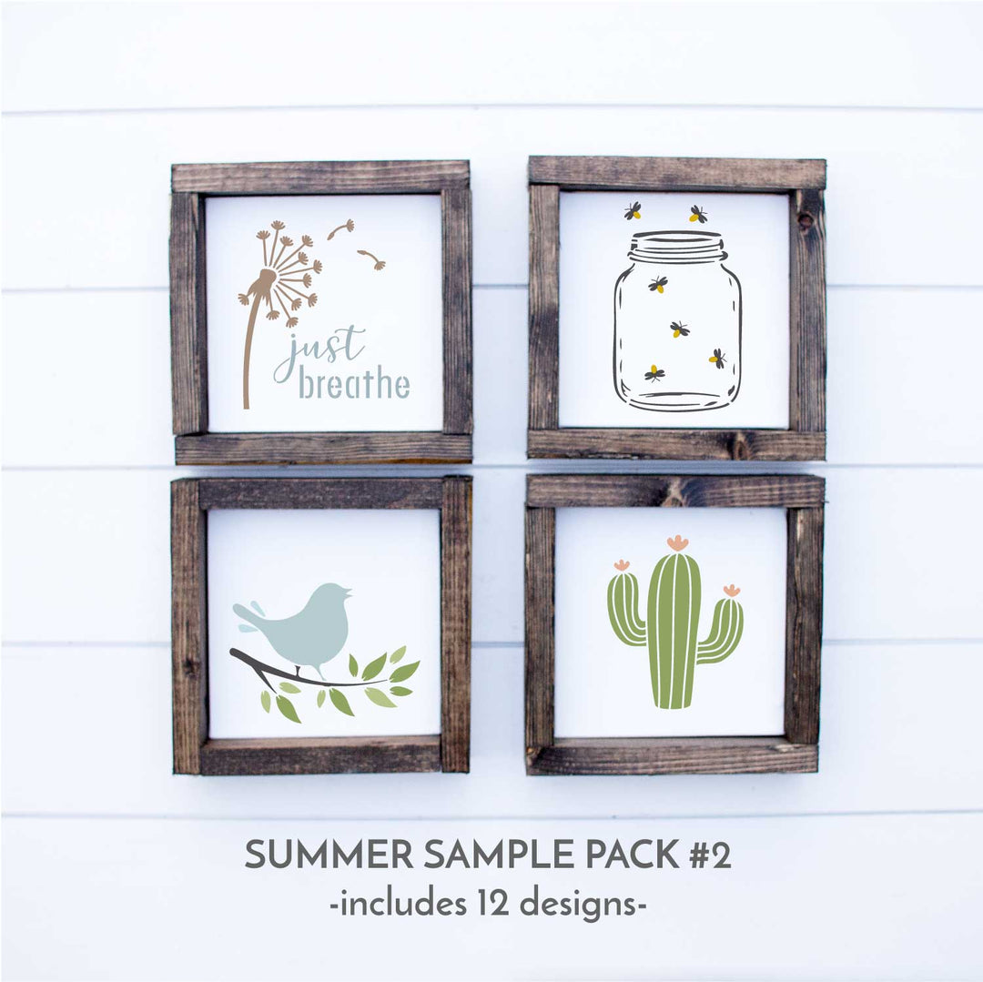 WallCutz  Summer Sample Pack #2 / 12 pc stencil bundle Stencil