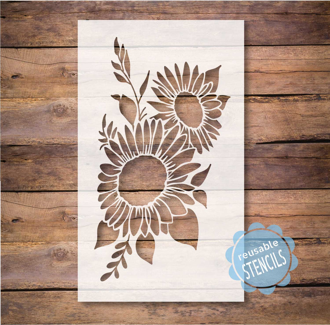 WallCutz  Sunflower Bouquet / Reusable Stencil Stencil