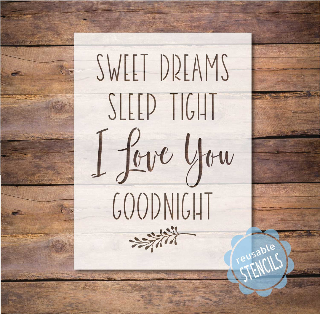 WallCutz  Sweet Dreams Goodnight / Nursery Stencil Stencil