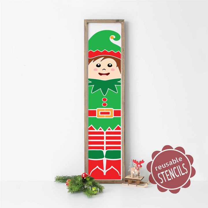 WallCutz  Tall Elf Porch Leaner Christmas stencil Stencil