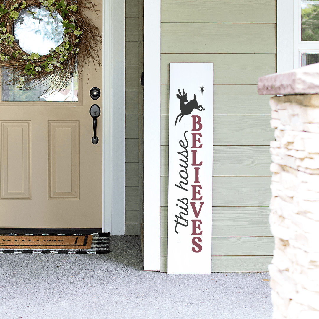 WallCutz  This House Believes - Christmas porch stencil Stencil