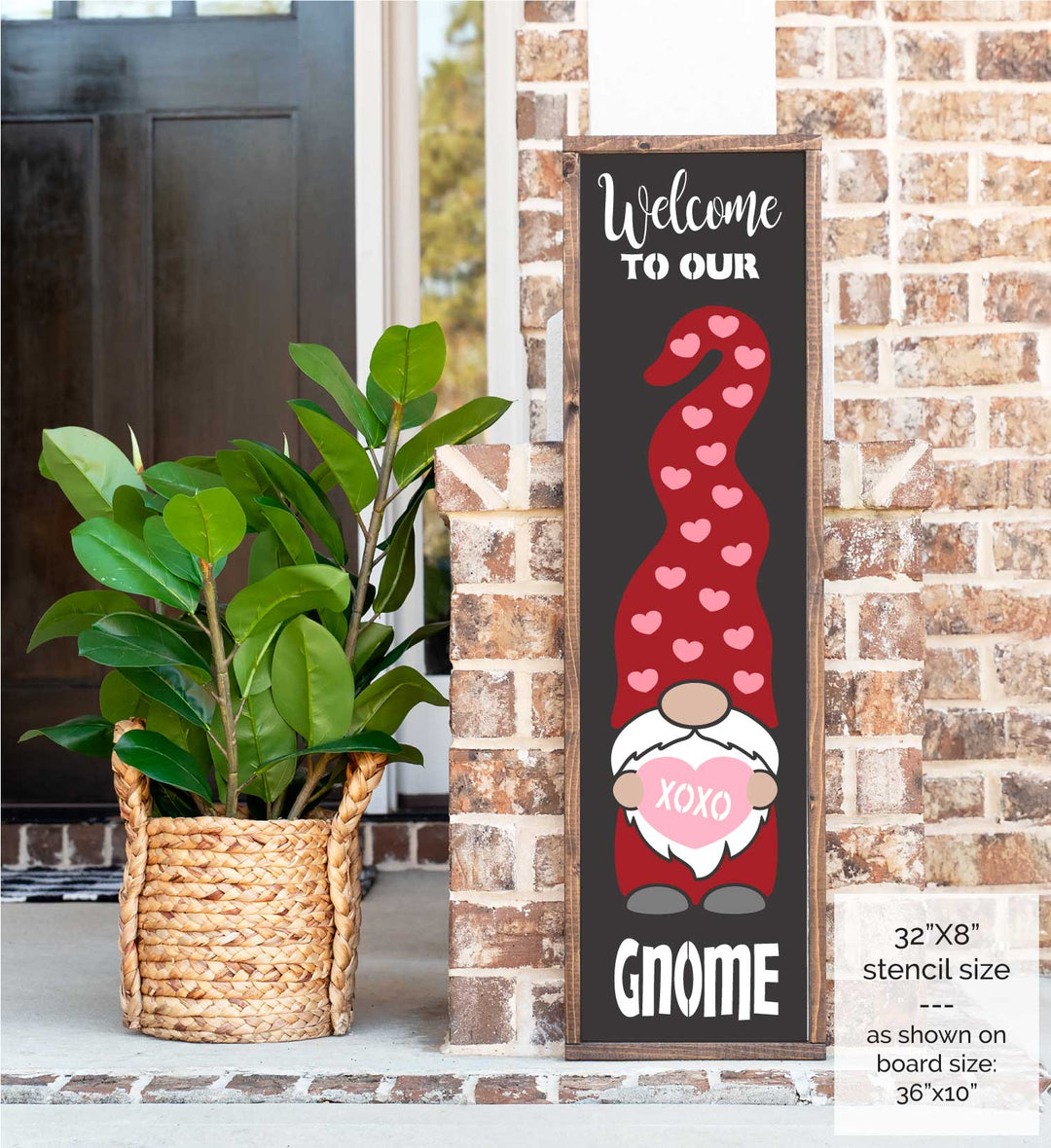 WallCutz  Valentine Gnome - Porch stencil Stencil