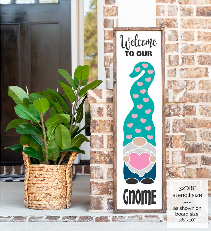 WallCutz  Valentine Gnome - Porch stencil Stencil