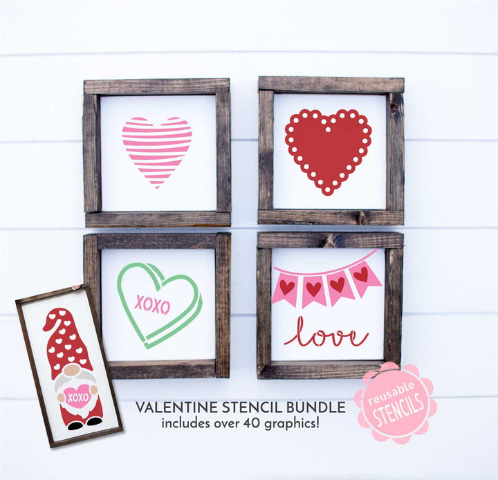 WallCutz  Valentine Stencil Bundle Stencil