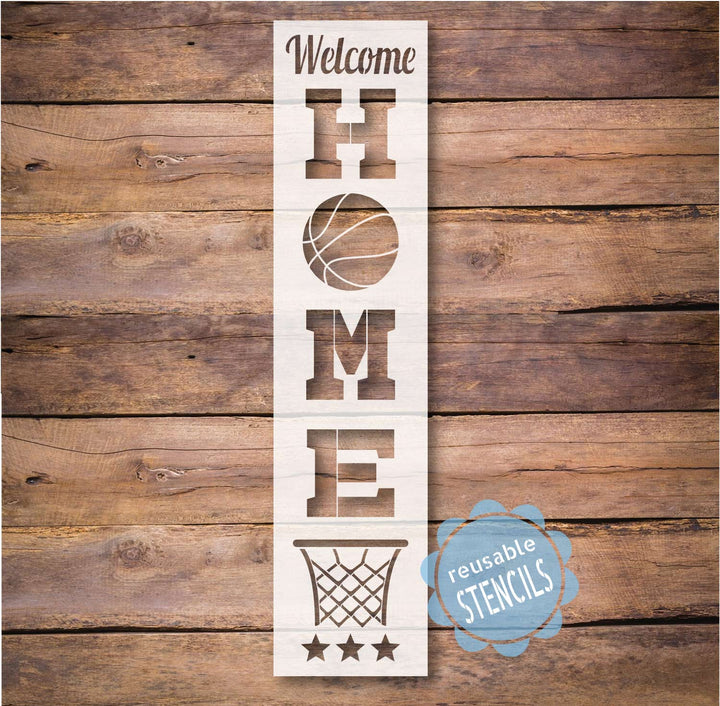 WallCutz  Welcome Home / Basketball Porch stencil Stencil